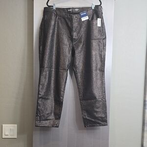 Old Navy Women's Shimmering Black Straight Leg Pants